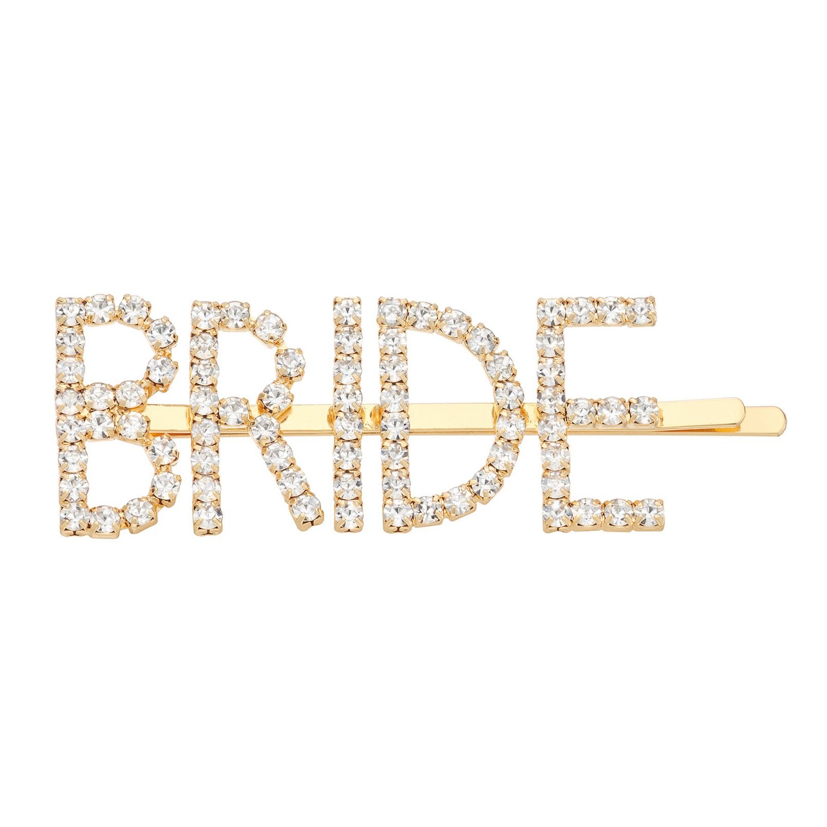 BRIDE Rhinestone + Gold Bobby Pin