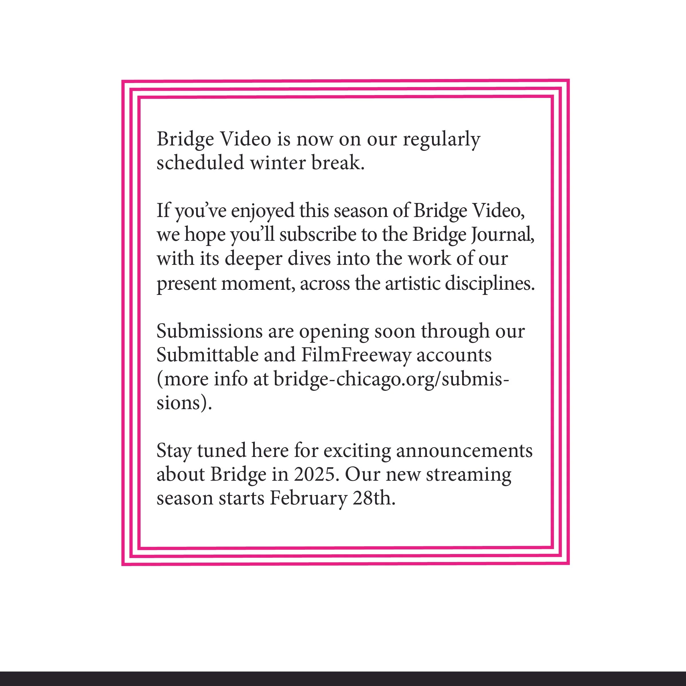 We’re on winter break!