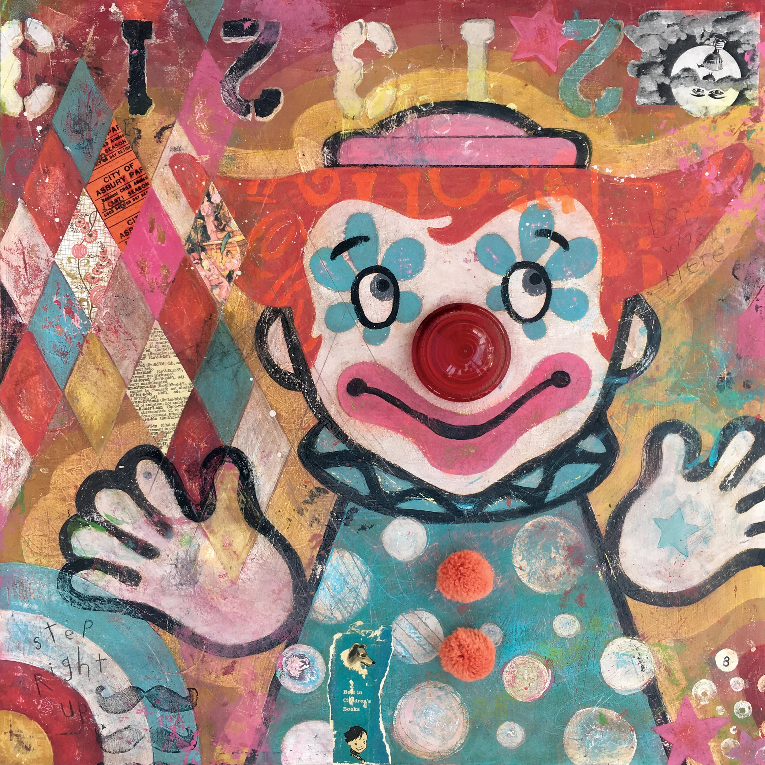 Just Jack (Out of the Box), 16”x16”, mixed media