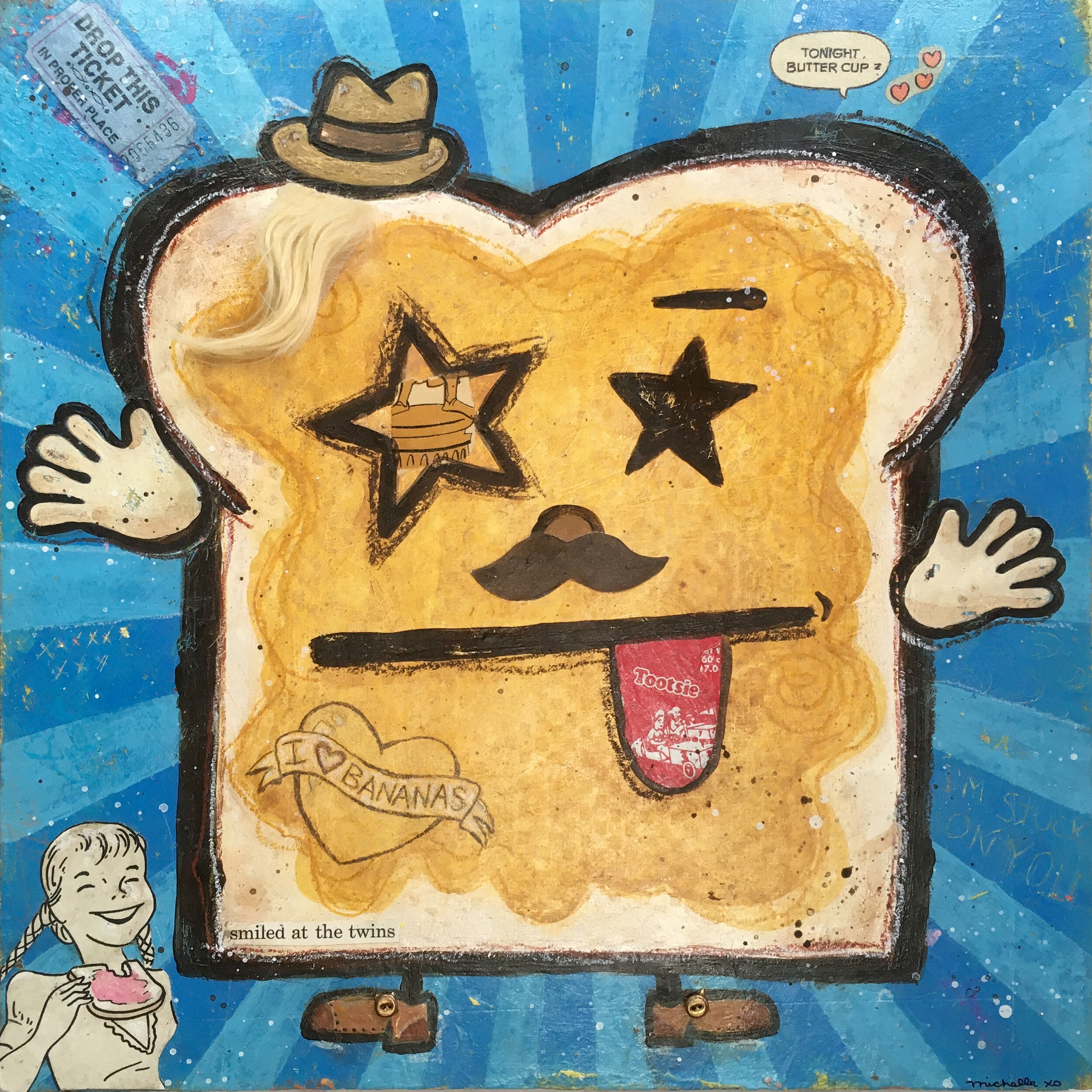 I’m Stuck On You, 12”x12”, mixed media