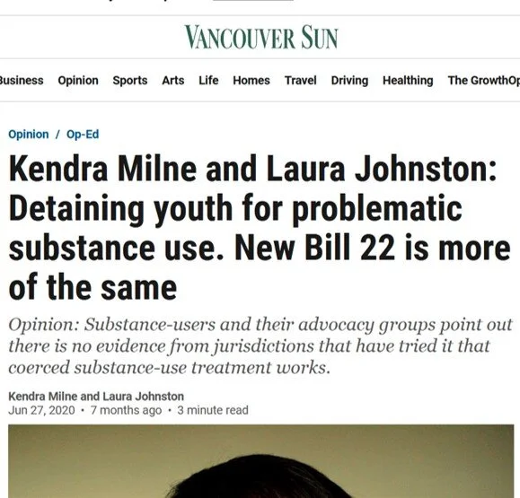 Detaining youth for problematic substance use. New Bill 22 is more of the same