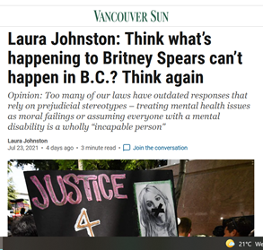 Laura Johnston: Think what’s happening to Britney Spears can’t happen in B.C.? Think again