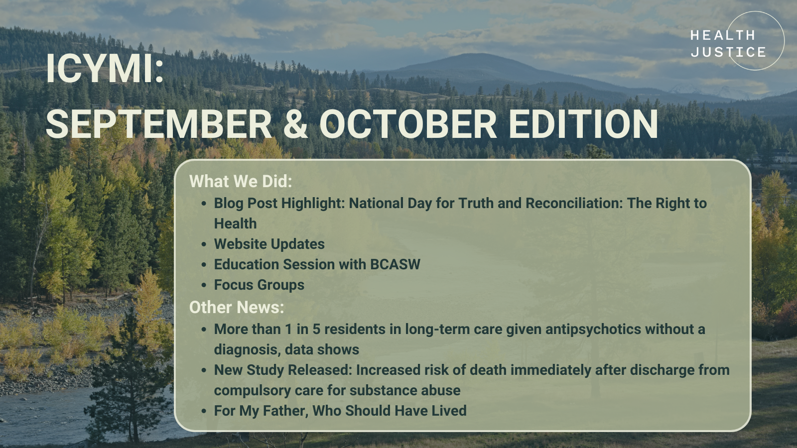 ICYMI: September & October Edition
