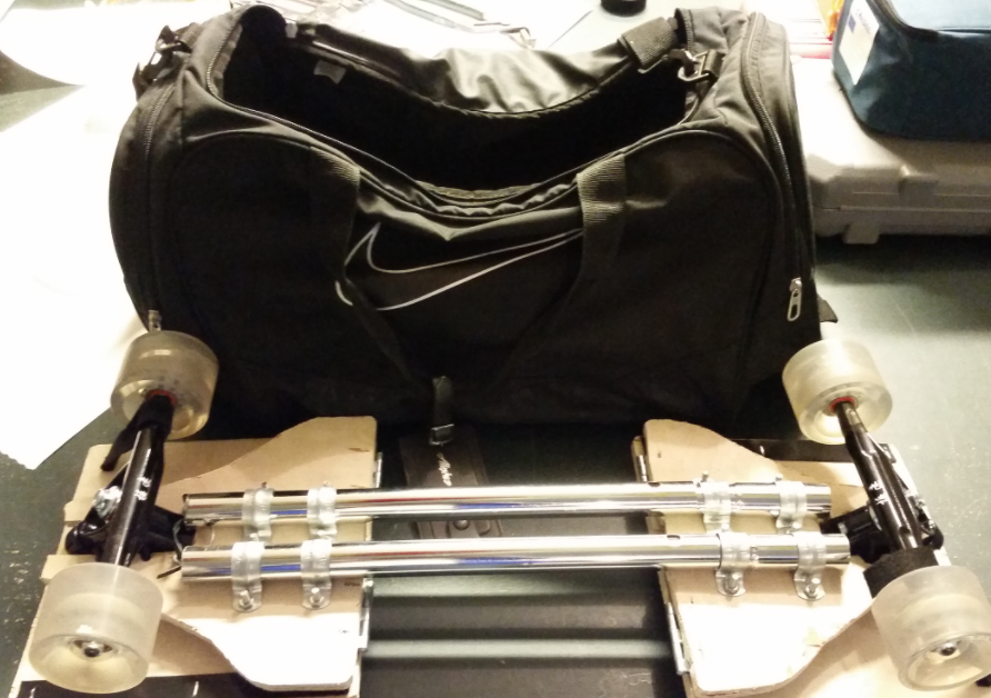 Duffel bag telescopic skateboard