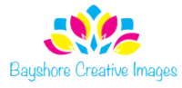 Colorful floral logo with the text 'Bayshore Creative Images'