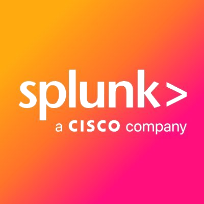 Splunk logo with gradient background reading “Splunk, a Cisco company”