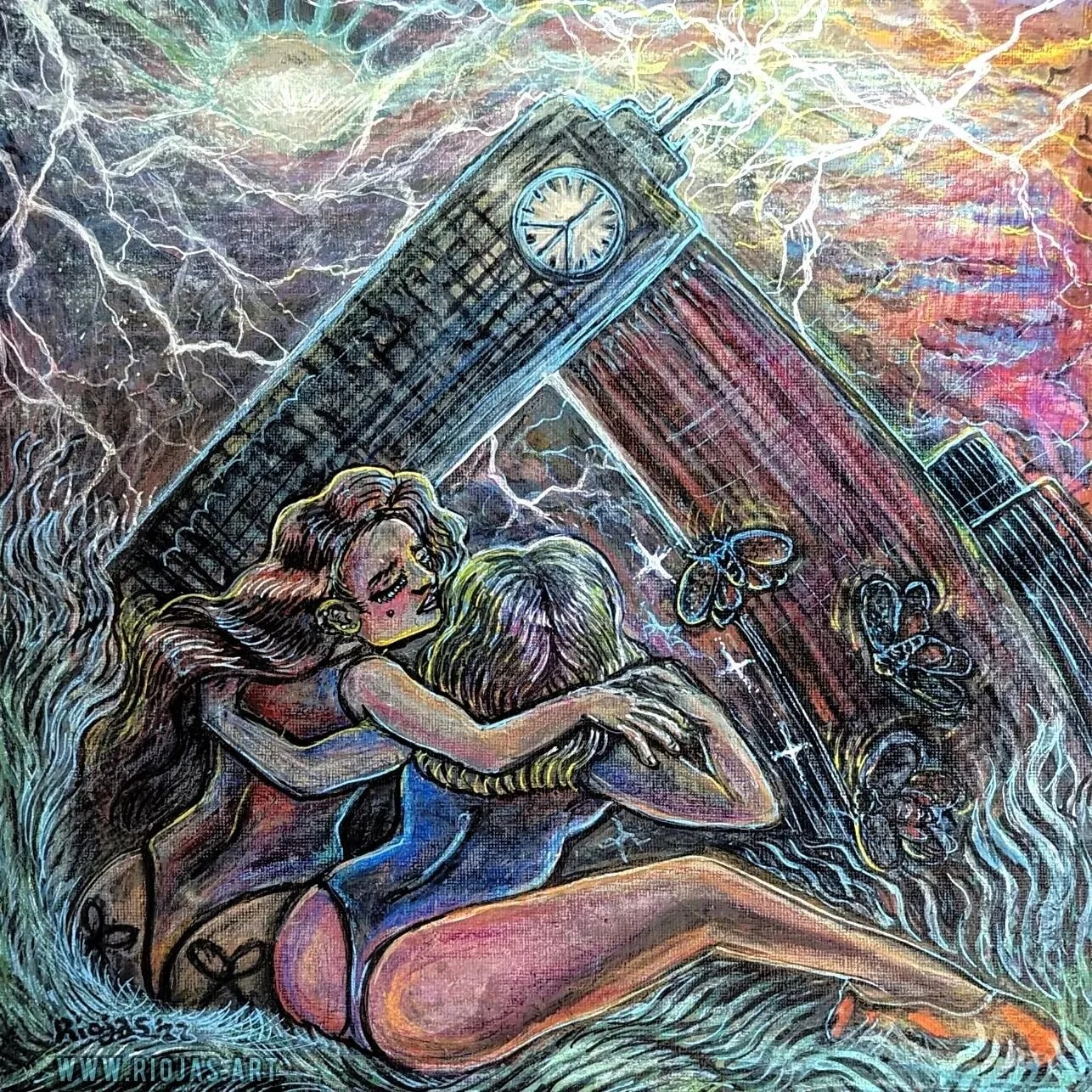 &quot;Silver Lining&quot; 🕓 2022 - signed after being submitted to and rejected by @airgallery 
Better luck next time 😁💜
-
What does this painting mean to you??