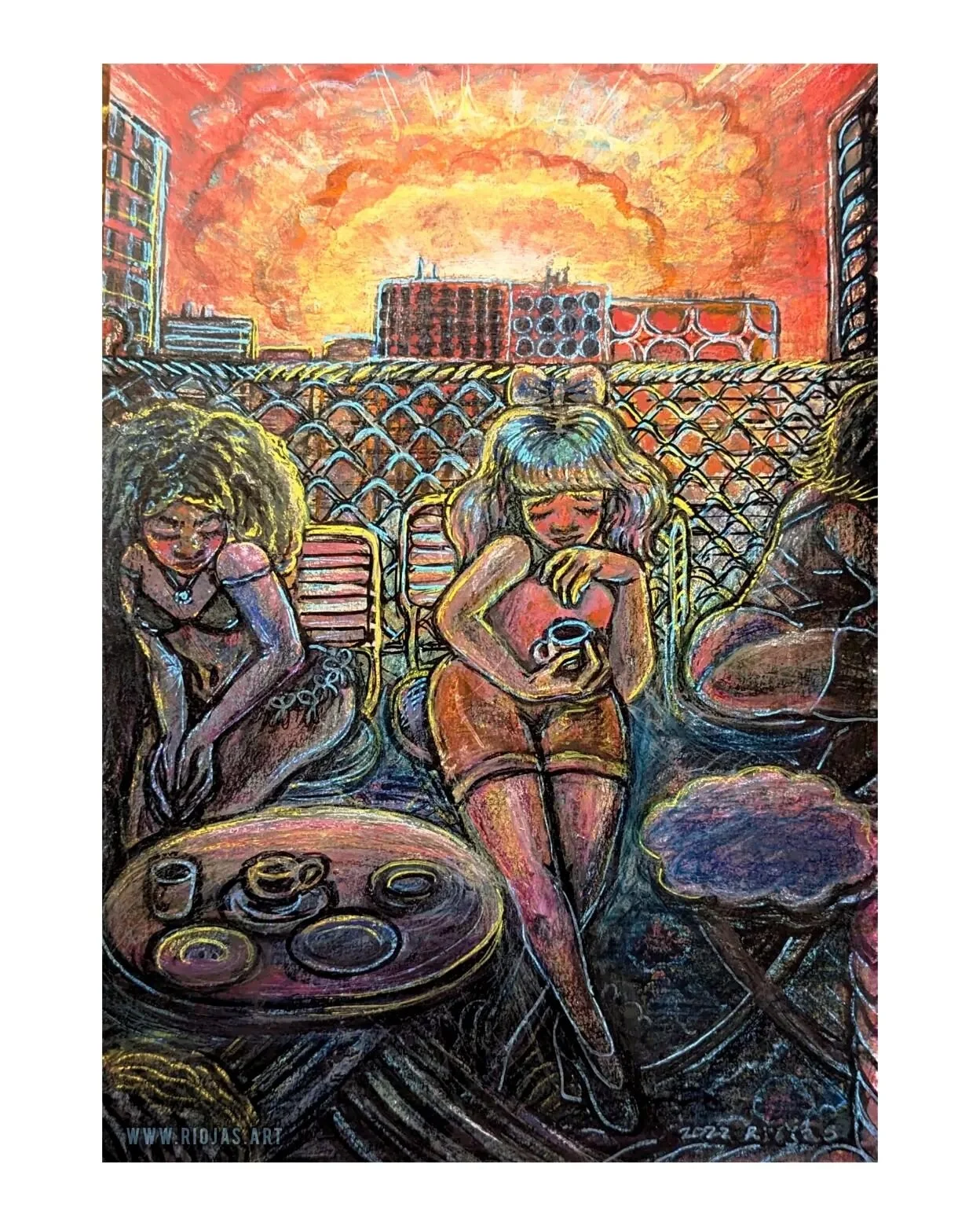 &quot;Dear Daybreak&quot; 2022 
Another gallery rejected piece 🏵️❤️
7*10&quot;