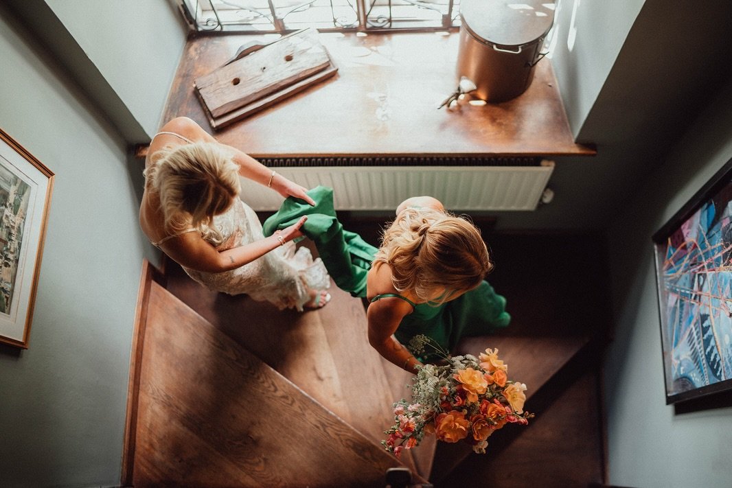This green wedding dress 🥹💚 loved the family reactions to seeing her ready to go. These moments are the best part of this job.

Photography: Josie from @emilystevephoto team
Venue: @wildbynatureweddings 
Hair &amp; makeup: @nikkilouisemua