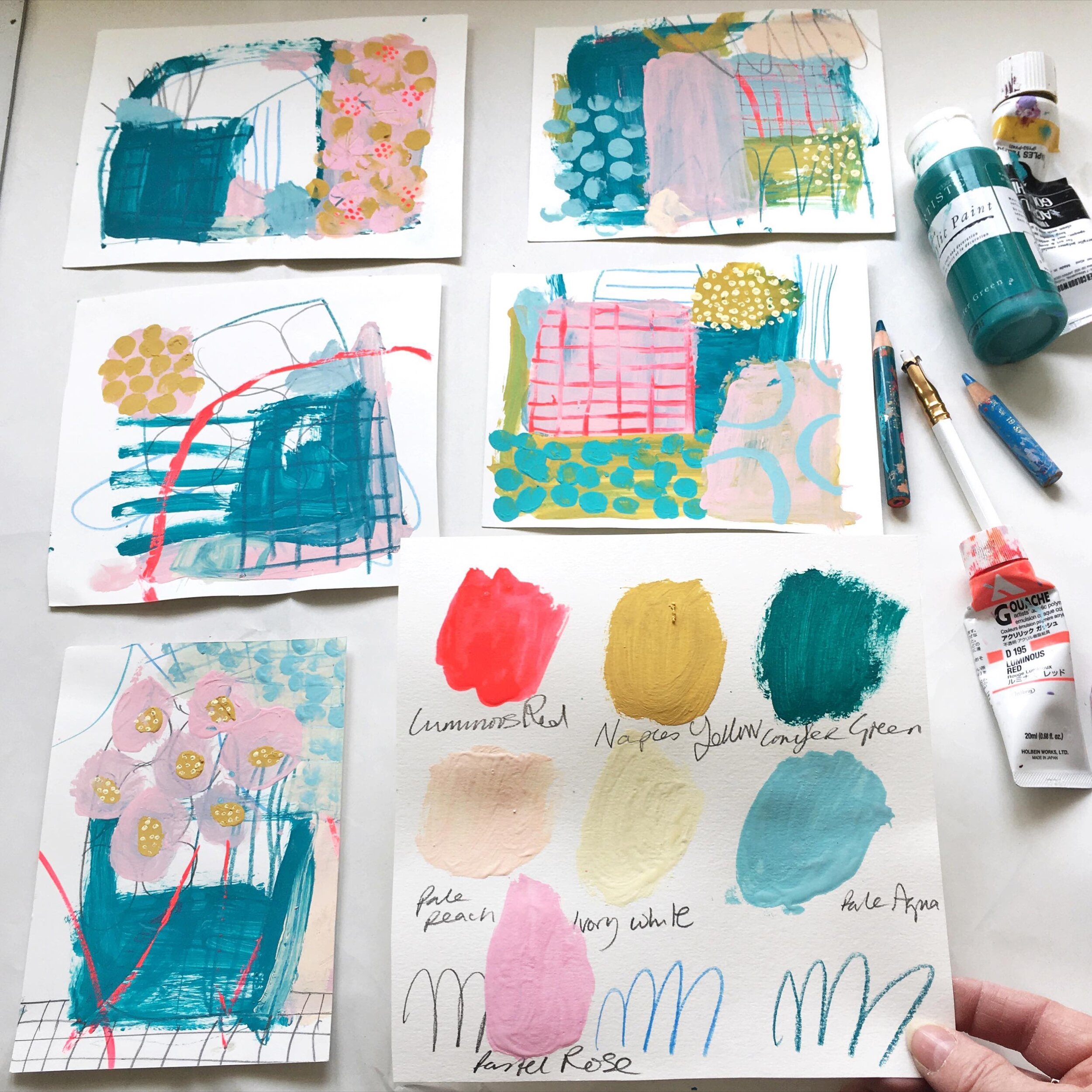 C O L O U R  P A L E T T E ~ inspired by these little paint studies I did a while ago. I love the colour combination 💕 nice. bright, clear and warm tones for Spring. 
.
Always had a soft spot for them.I&rsquo;m looking forward to exploring this colo
