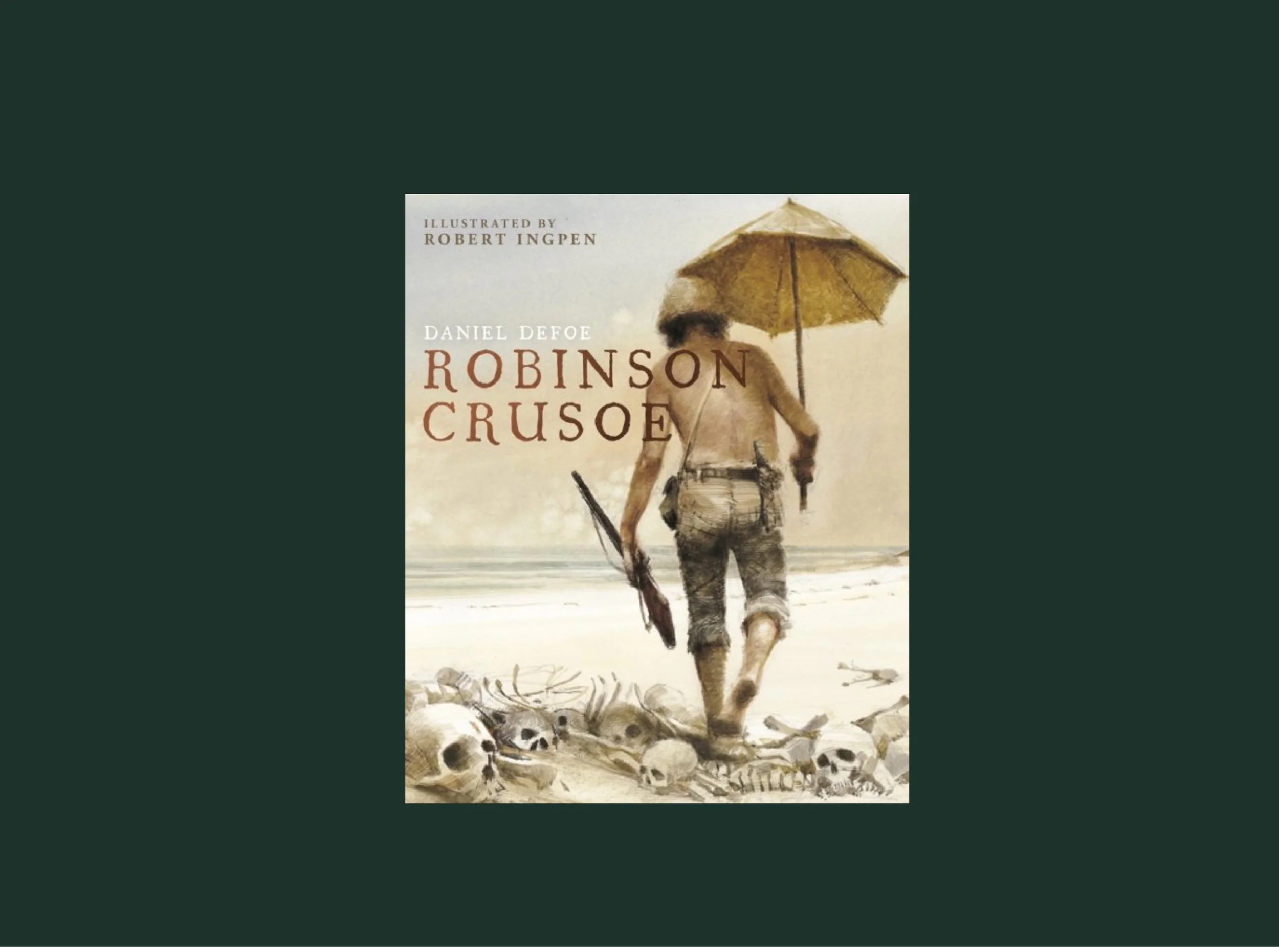 Anthony looks at Robinson Crusoe by Daniel Defoe, Illustrated by Robert Ingpen