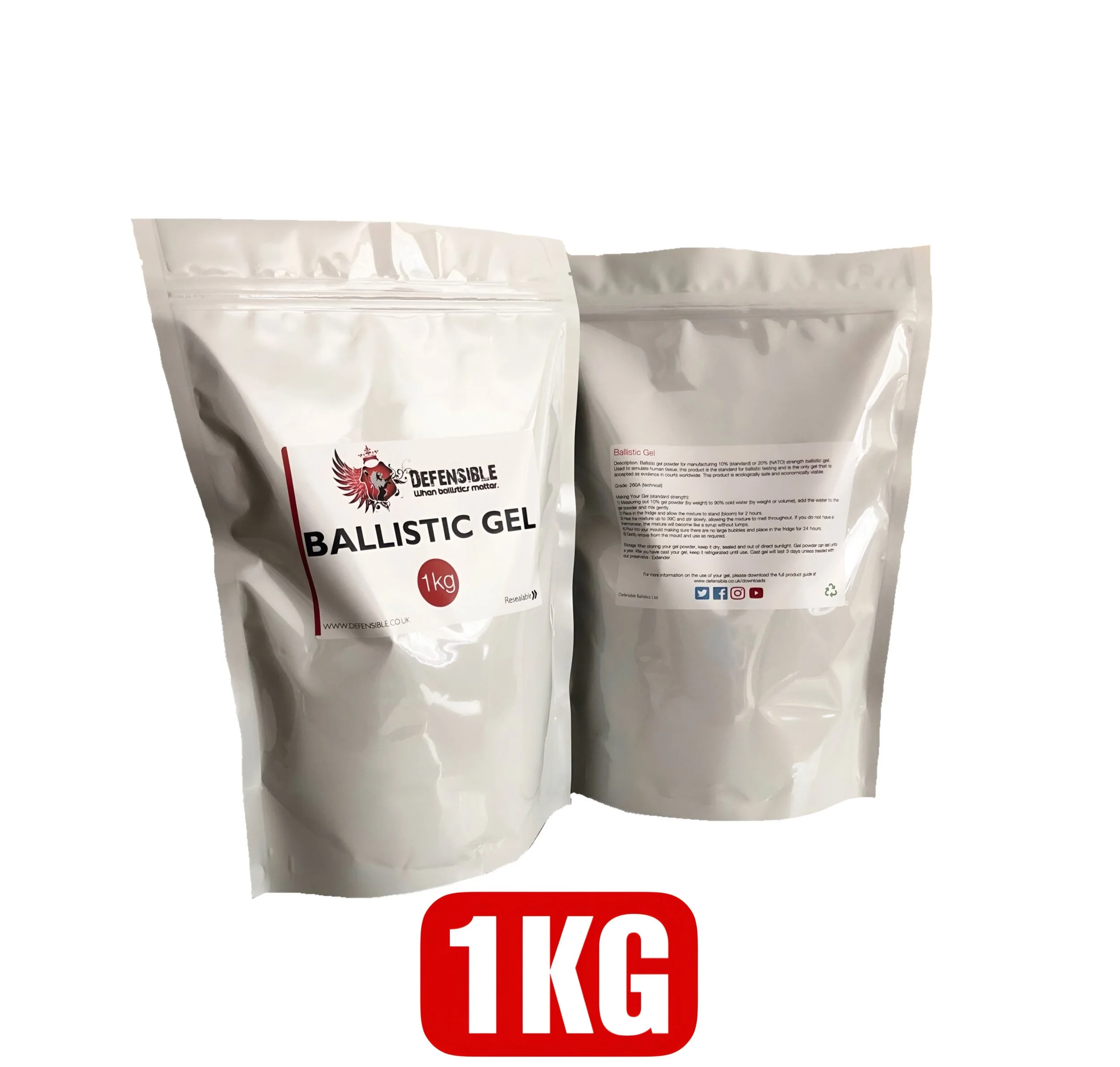 Ballistic Gel 1kg Powder (10kg cast)