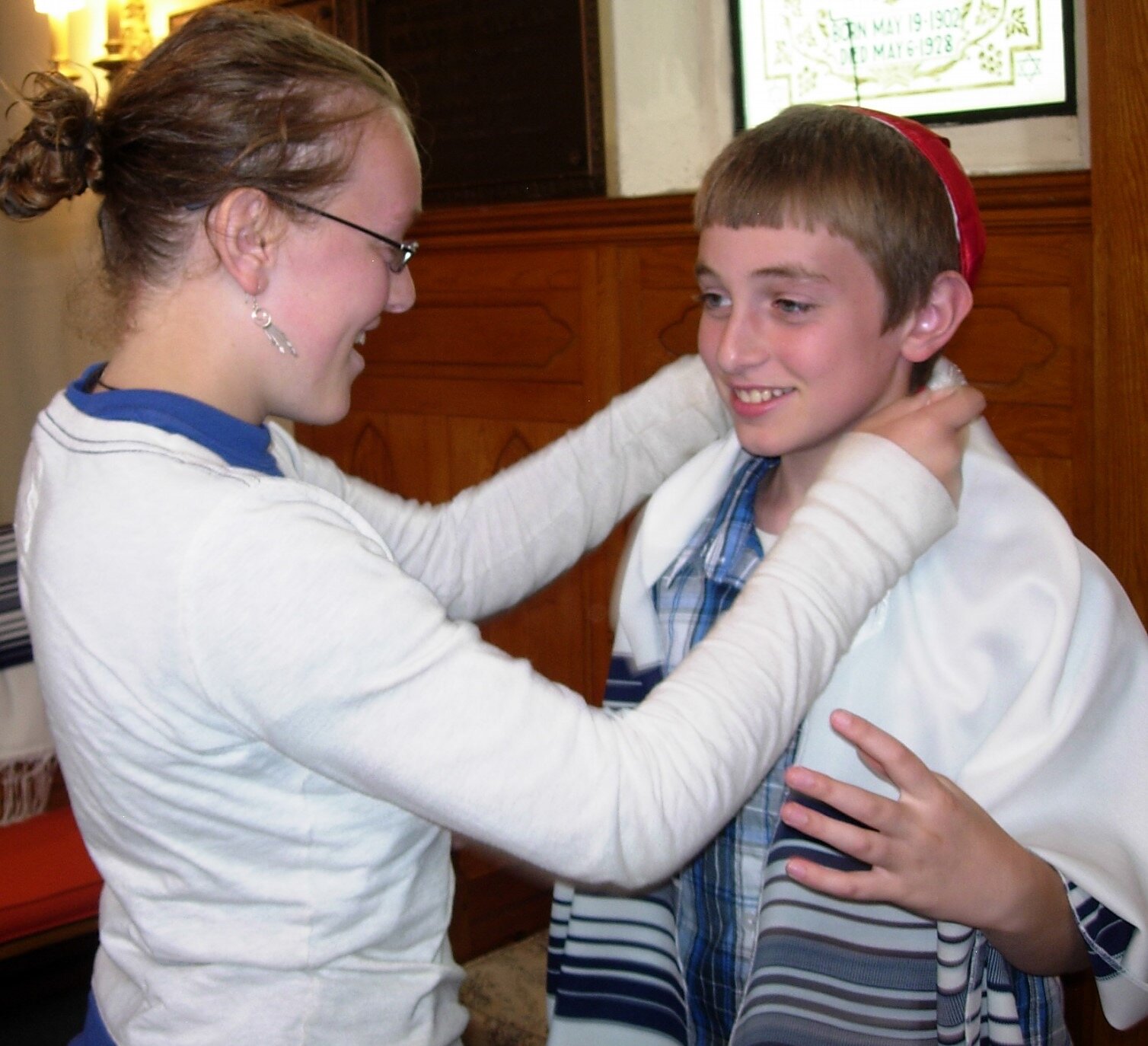 Arriz with Annie on his Bar Mitzvah day