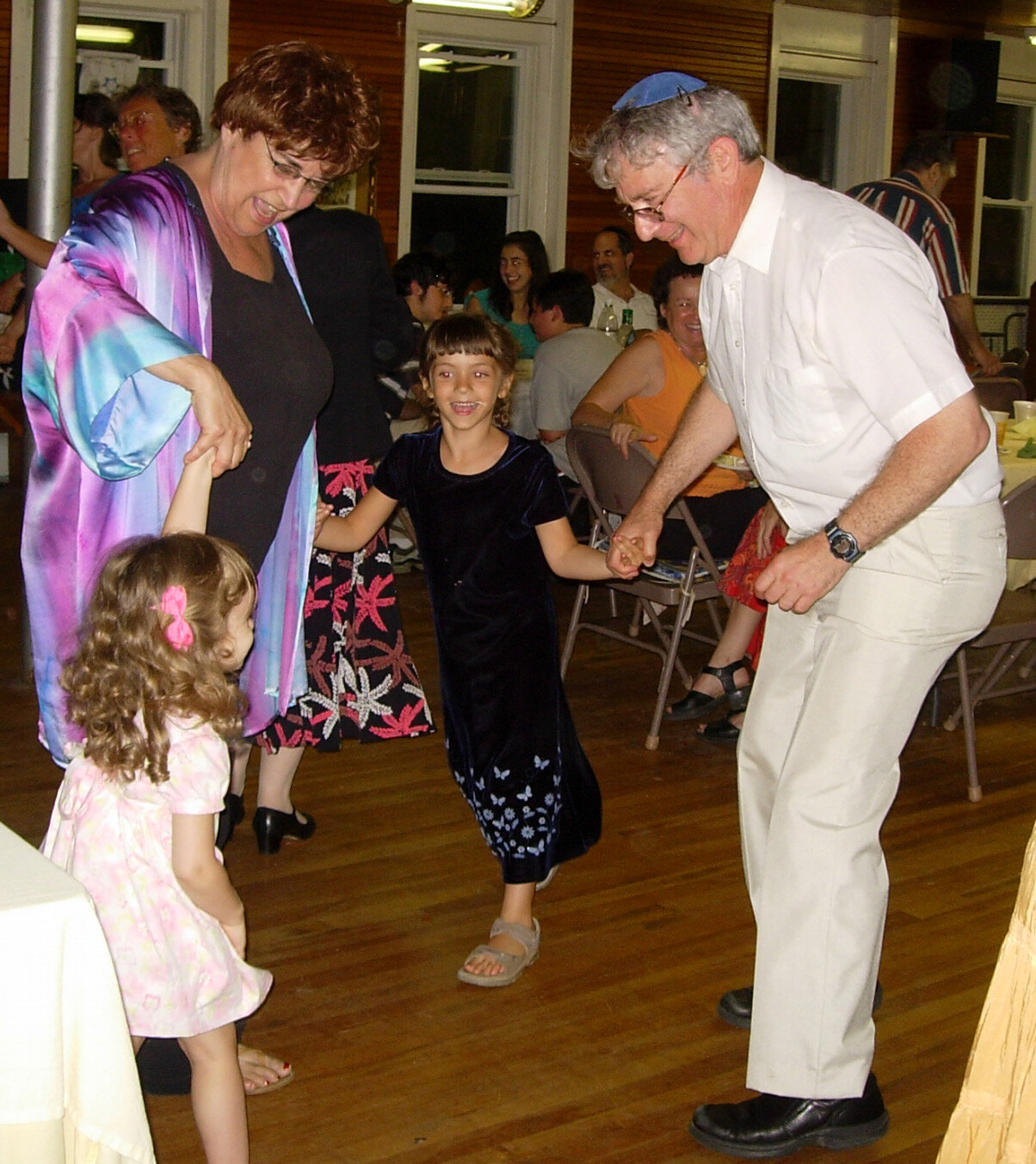 President Dave Goldstone dances with the kids
