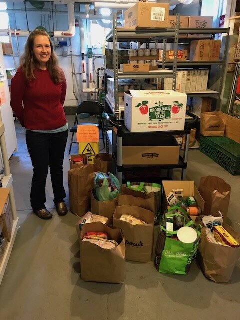Nicole McGrath working on our food donations