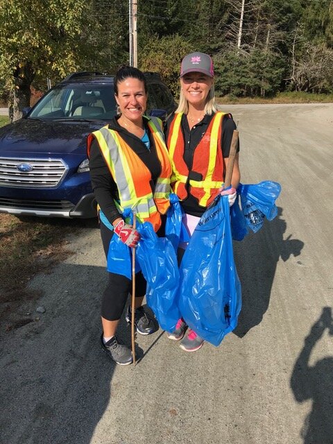 Bethany & Joann doing some highway cleanup