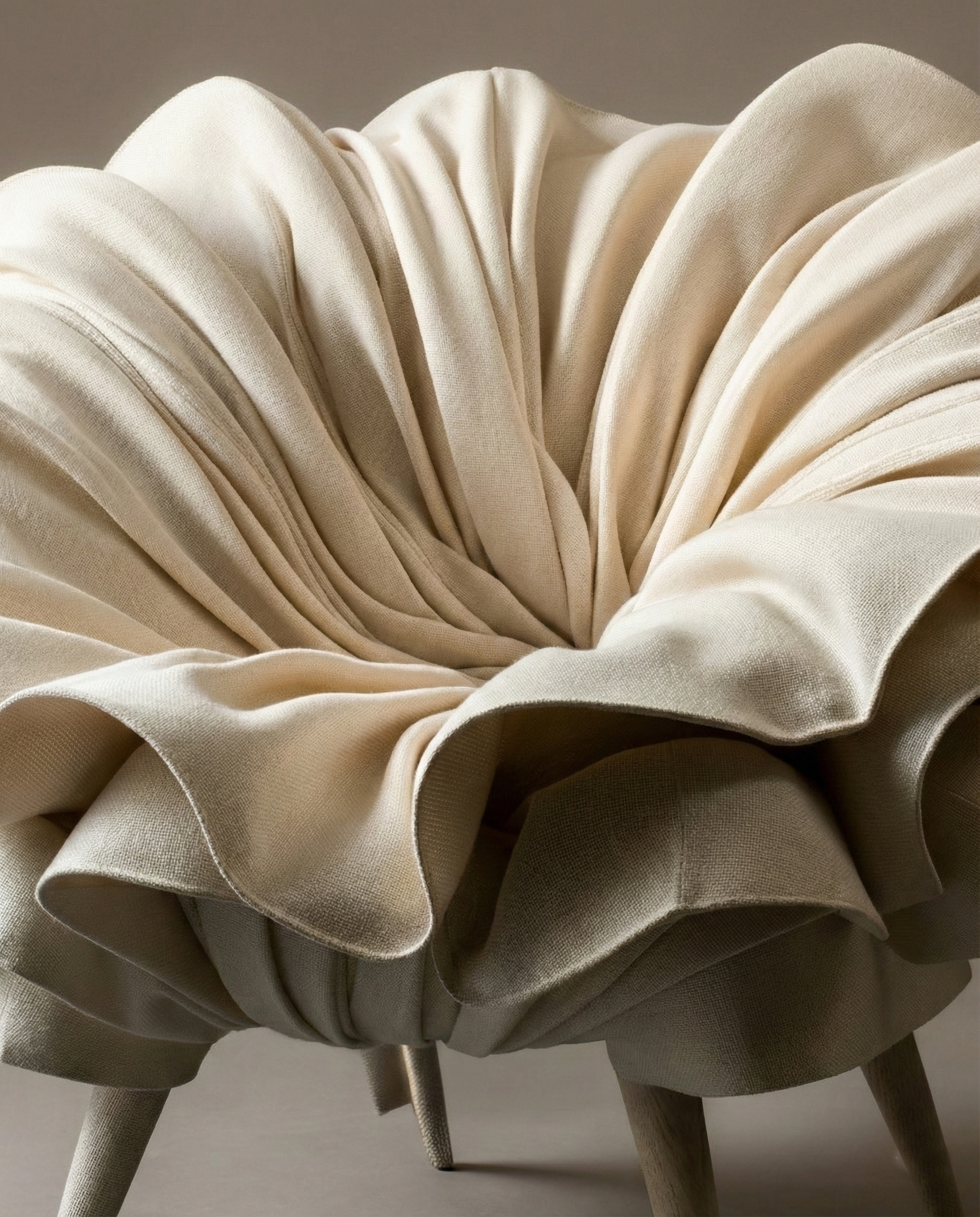 Close-up of the orchid armchair.