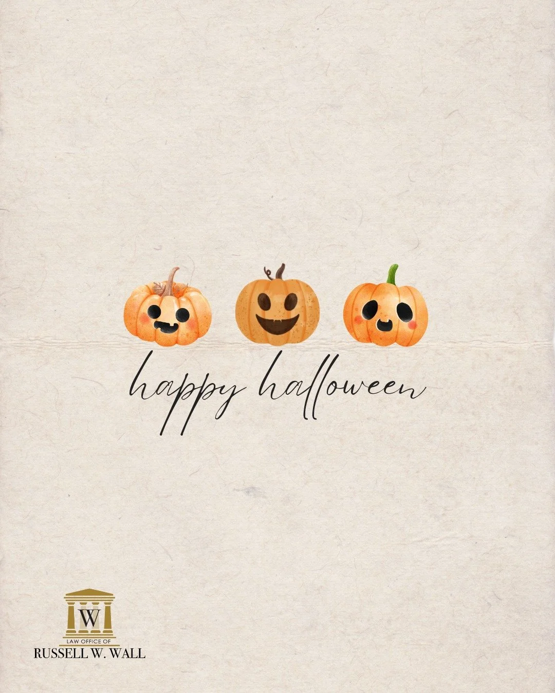 🎃 Happy Halloween from the Law Office of Russell W. Wall! 

Wishing everyone a safe, fun-filled night full of treats. 

#RussellWWallLaw #HappyHalloween #StaySafe #GreensboroGA #CommunityFirst
