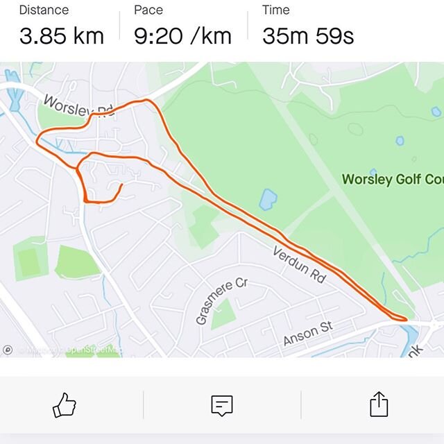 I&rsquo;ve started my running again.just finished week 2 of #couchto5 
I won&rsquo;t be winning any awards for pace. 
However I&rsquo;m proud that I&rsquo;ve stuck to it and feel better for it. I&rsquo;m running my own race and that&rsquo;s all that 