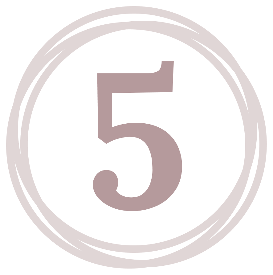 Number five in a stylized circle