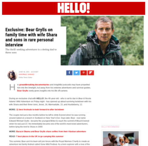 Hello! - Bear Grylls Interview