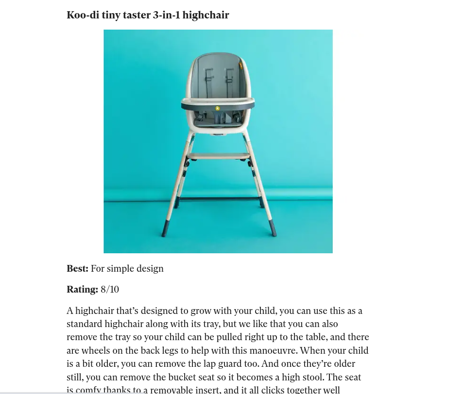 IndyBest - Koodi High Chair