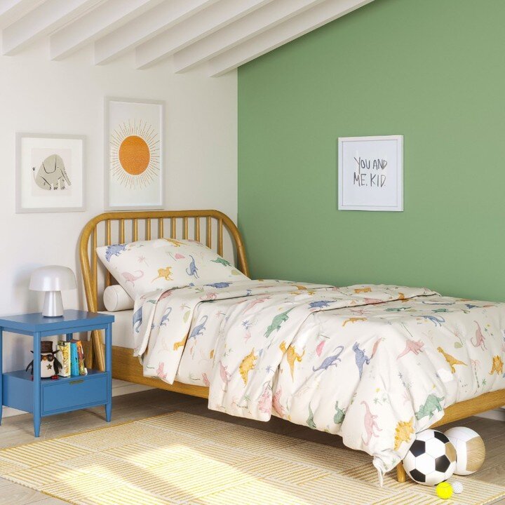How sweet is the new Dino bedding design from @yourkabode? It's made of organic cotton and is available to pre-order now!