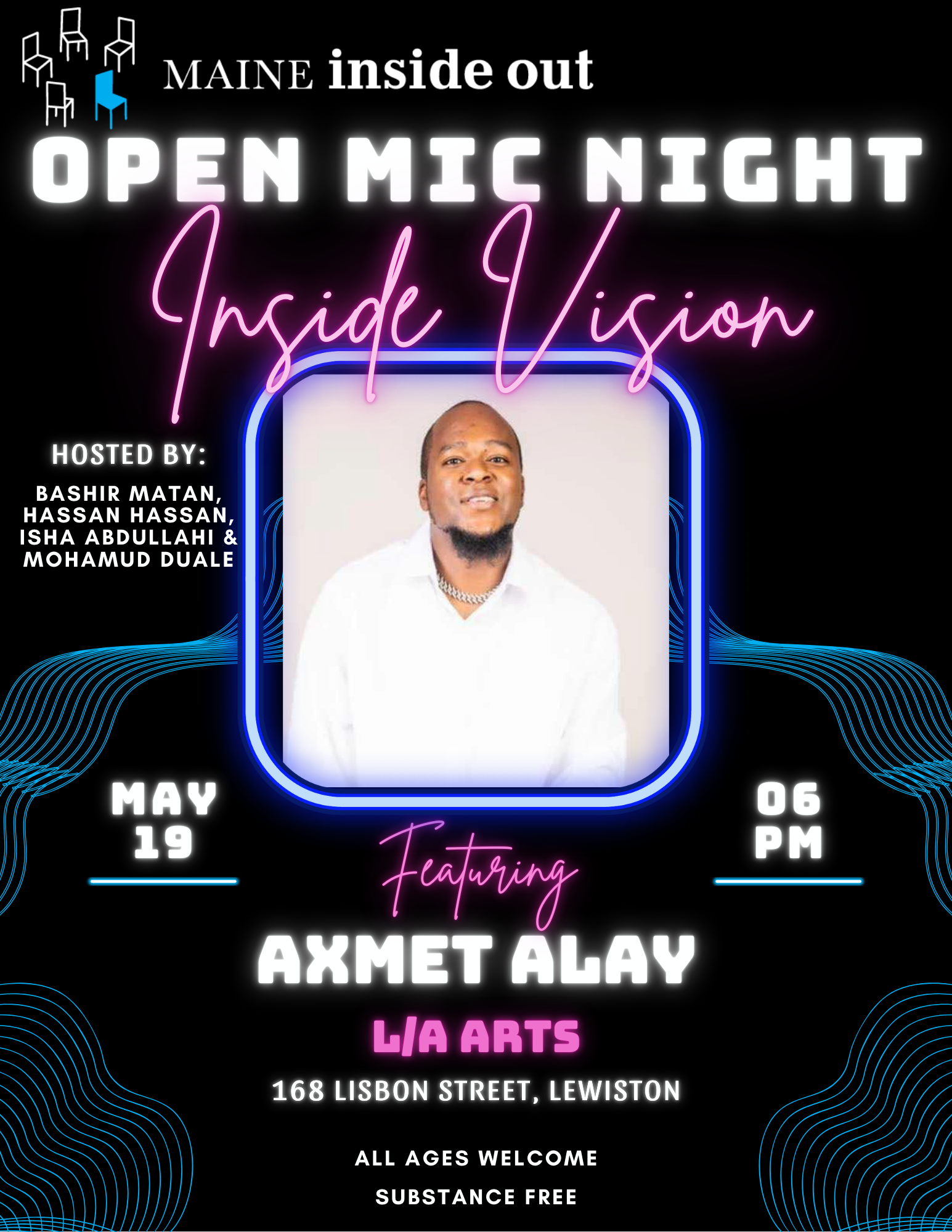 Lewiston Community Open Mic Night at the "Inside Vision" L/A Arts Gallery Exhibit