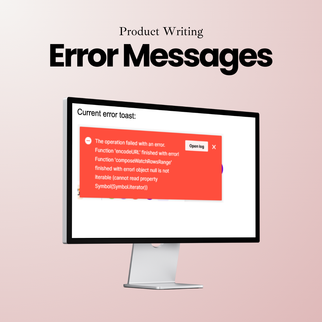Product Writer: Error Messages