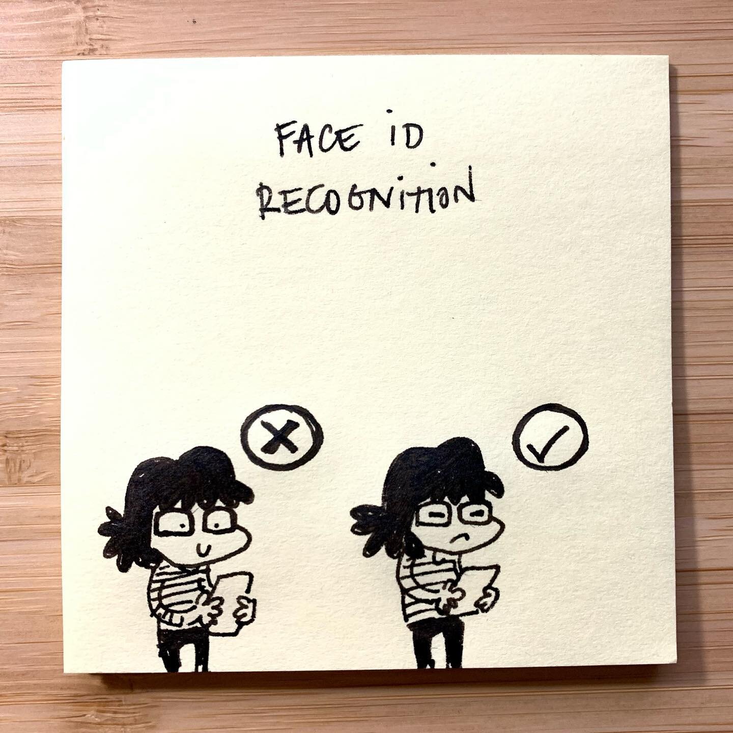 Should I be concerned my iPhone prefers my grumpy frowned face to a smile? 🤔 #grumpyfaceid #faceid #iphone #apple #iphonemystery #doodle #postit #2021