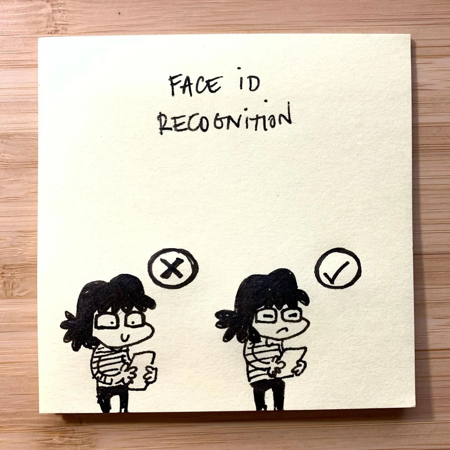 Should I be concerned my iPhone prefers my grumpy frowned face to a smile? 🤔 #grumpyfaceid #faceid #iphone #apple #iphonemystery #doodle #postit #2021