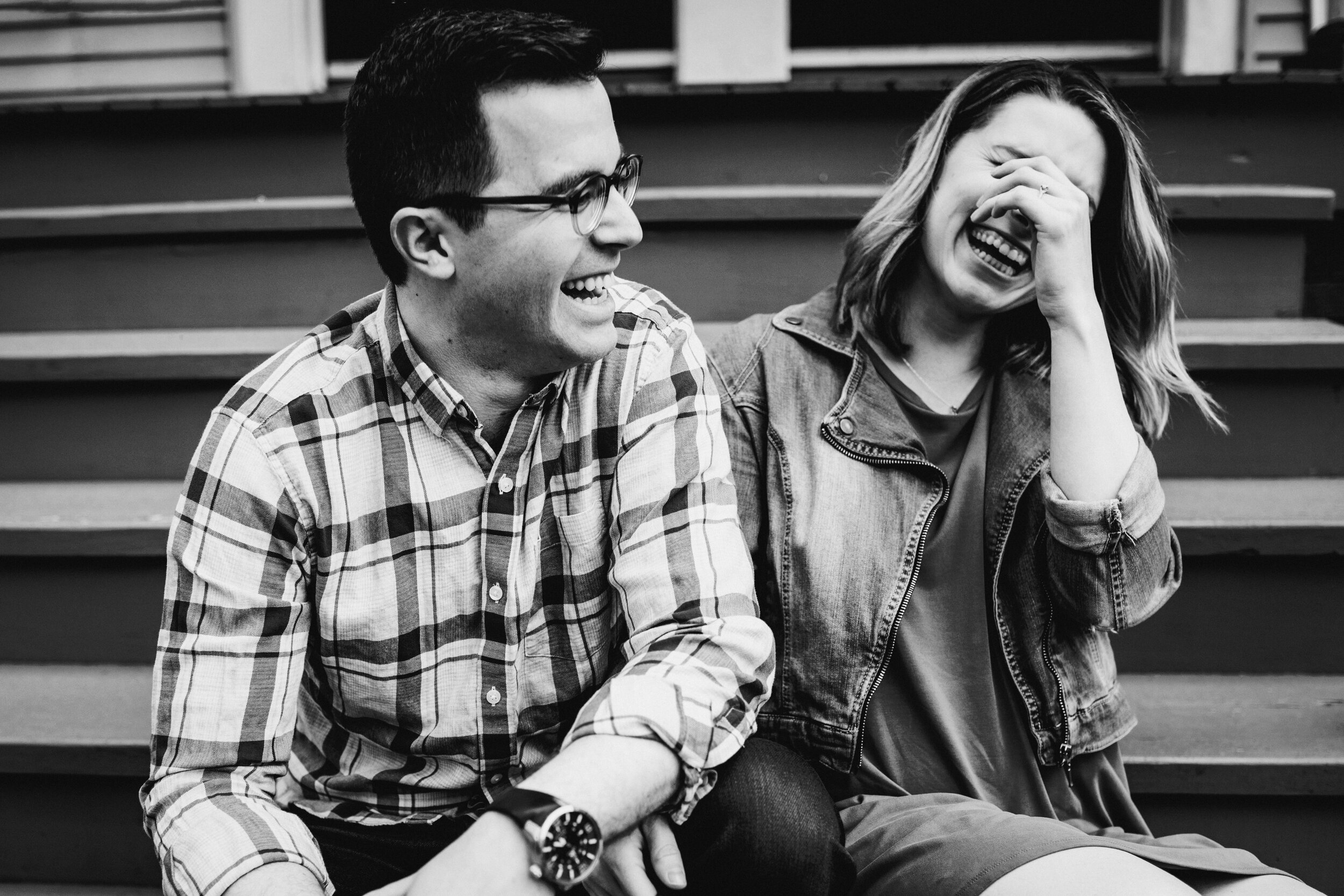 cute laughing couples photo