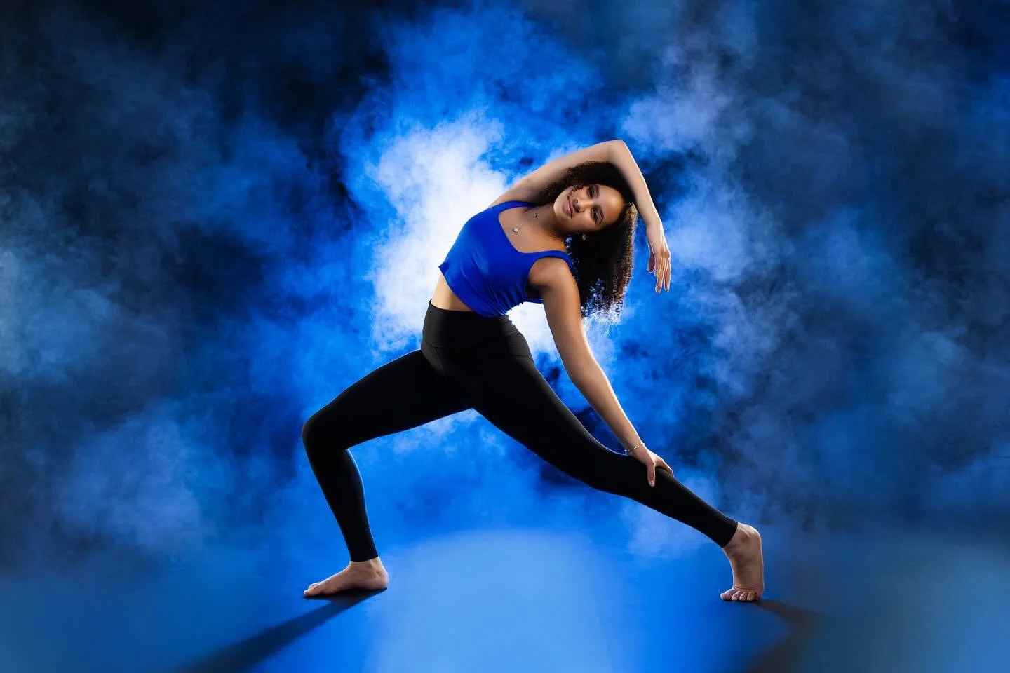Fog. Blue gels. Stage energy in every frame. 💙✨

Now booking 50% off select dance sessions&mdash;bring the arabesque, we&rsquo;ll bring the light. Interested in more info? DM us!