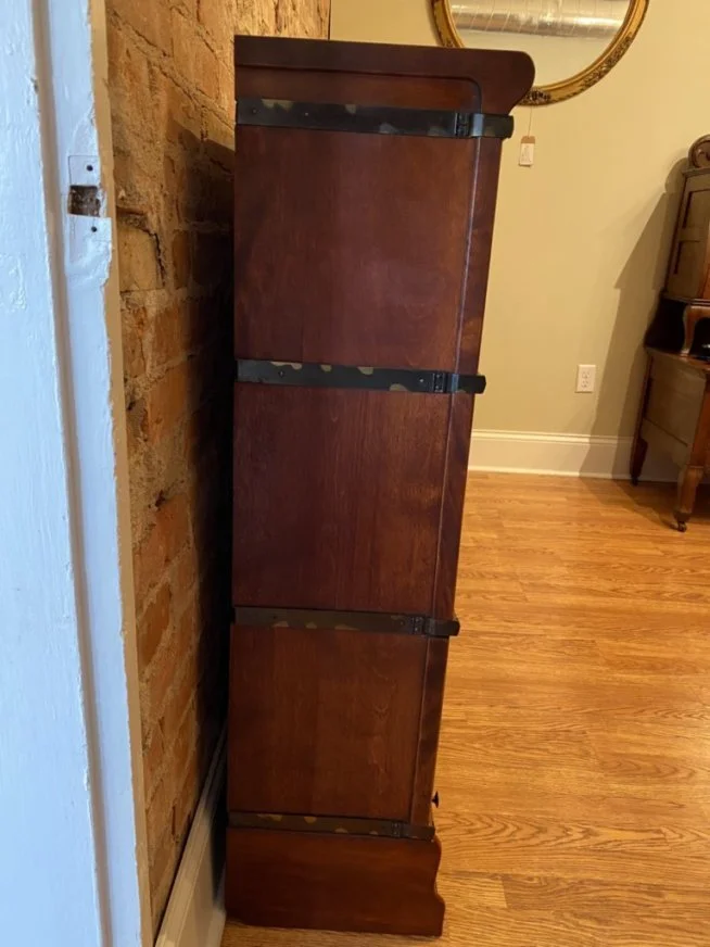 Antique Globe Wernicke Leaded Double Stack Barrister Bookcase 398