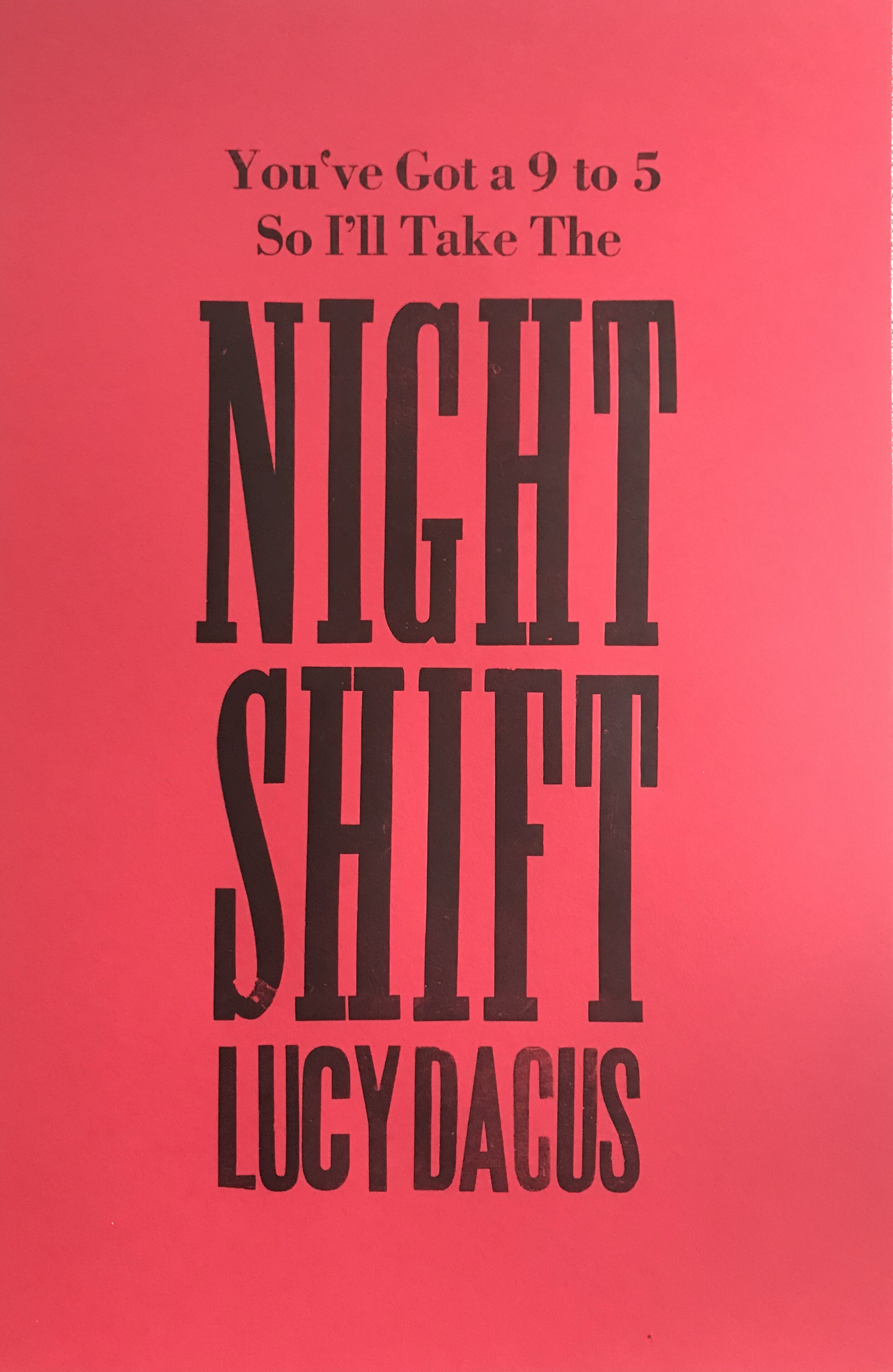 Night Shift by Lucy Dacus Vintage Song Lyrics on Parchment