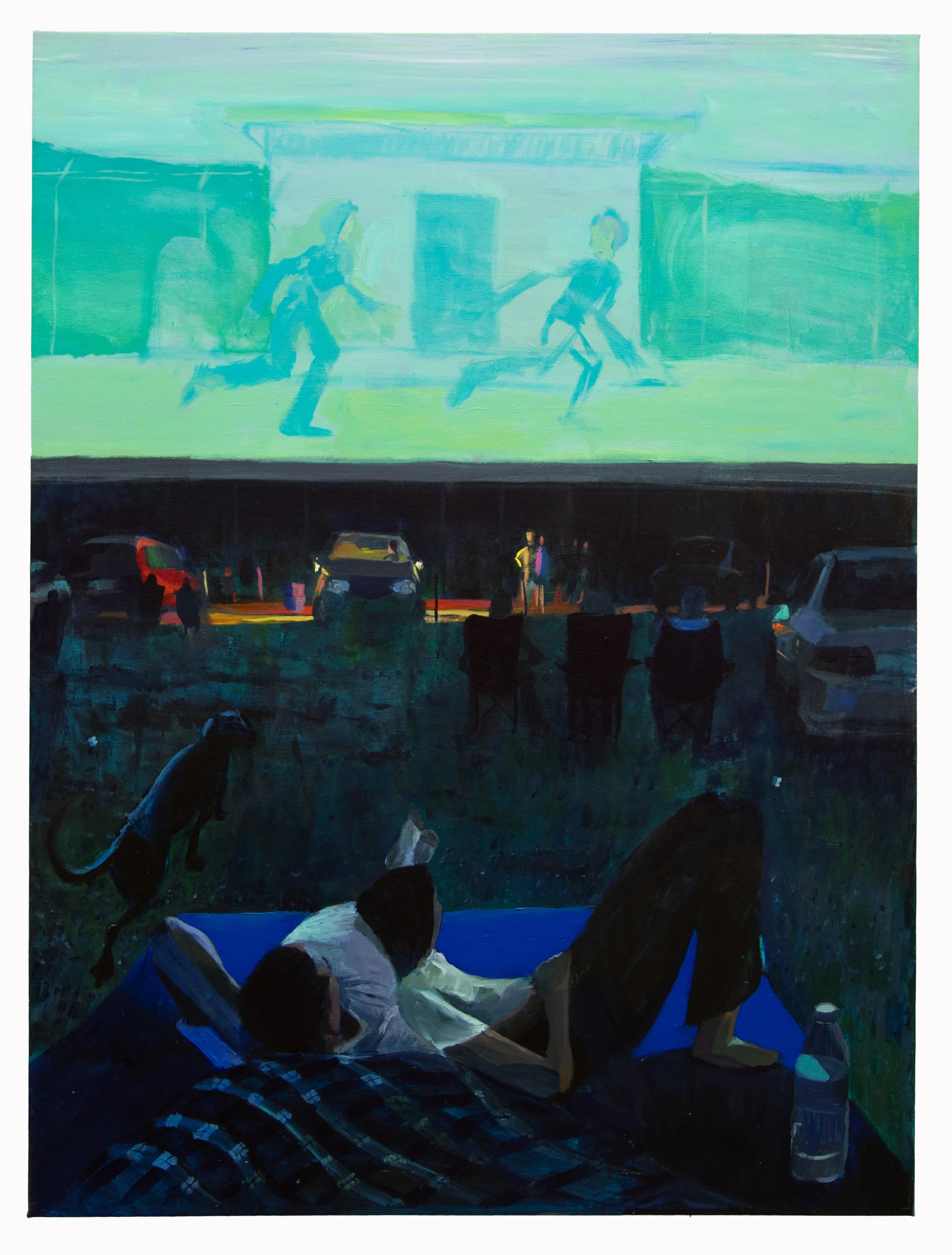 Twin Drive In, 37 x 50 inches, acrylic on canvas