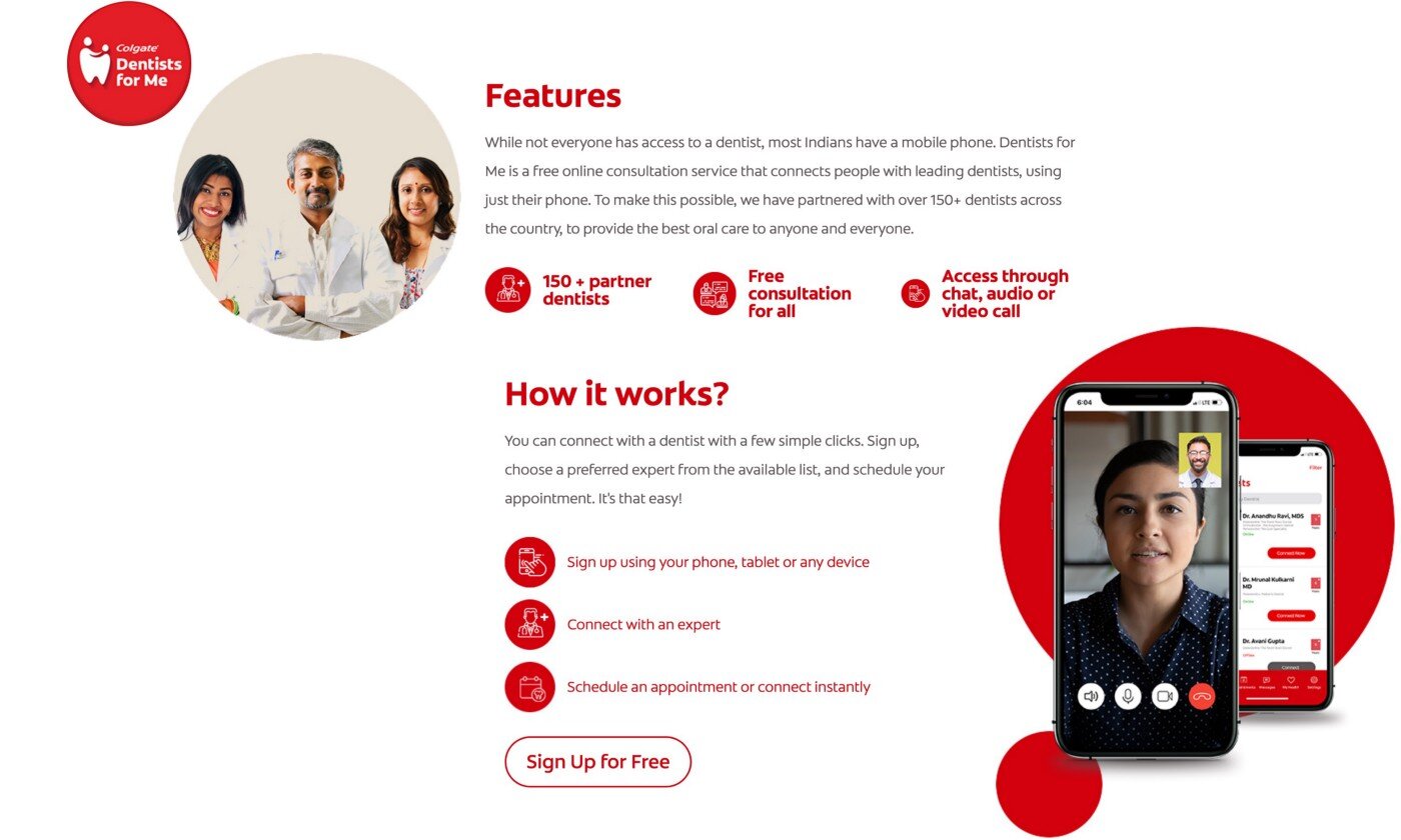 Colgate has launched a virtual dentist platform in India