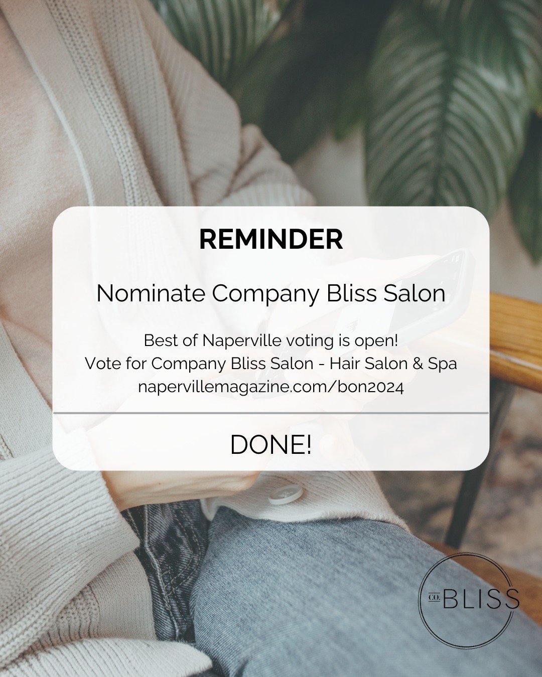 💖 Nominate us as the Best of Naperville! 💖

We're eligible to be nominated for Best Hair Salon of Naperville and your support means the world to us.

4 easy steps to nominate us:
1. Click the link in our bio that says &quot;Nominate us for Best of 