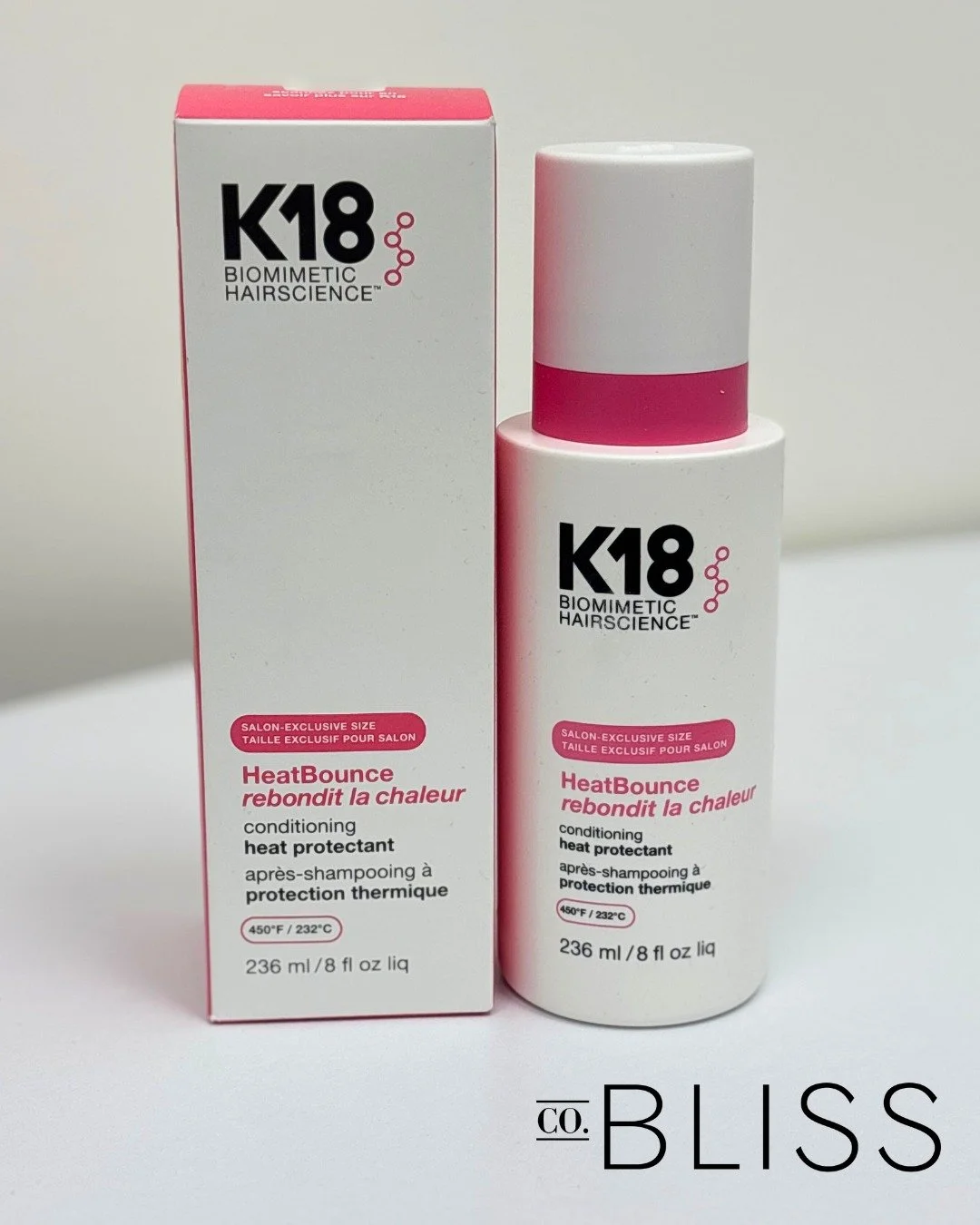 Check out K18's newest product🧴

This leave-in conditioning heat protectant detangles, softens, and delivers deeper heat protection than ever before&mdash;for 85% less breakage after blow drying 💇&zwj;♀️

Ask your stylist about it during your next 