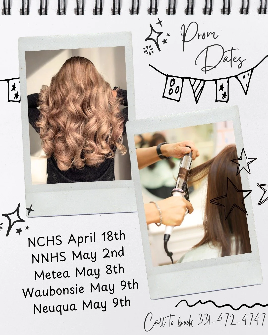 Let us help make your prom special 🪩

Schedule your prom hairdos by booking online or calling us at 331-472-4747

*Limited appointments available so make sure to secure your spot!

 #napervillehairstylist #napervillehair #napervillestylist #napervil