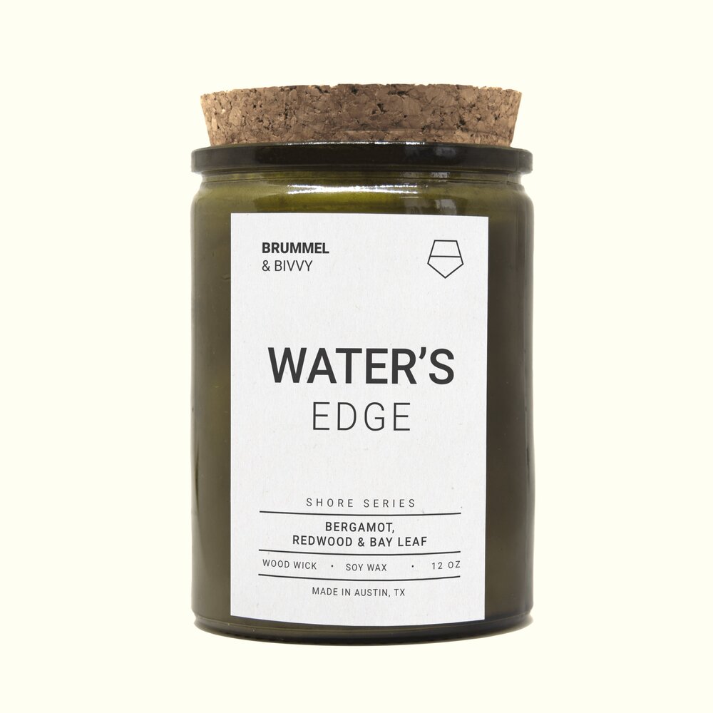 Water's Edge Candle in Recycled Glass Container