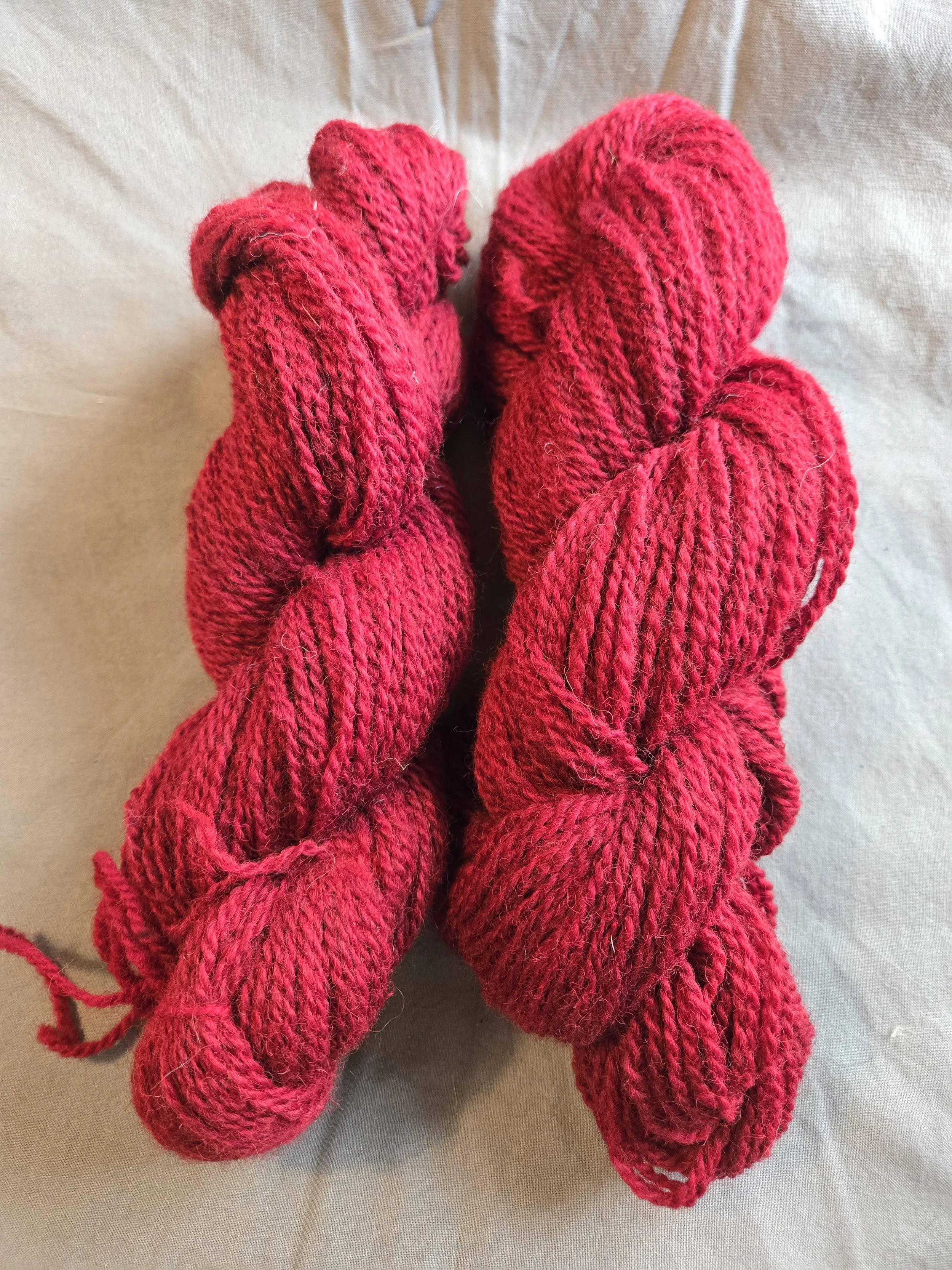 Cochineal-dyed wool yarn - Mountain Heart Farm