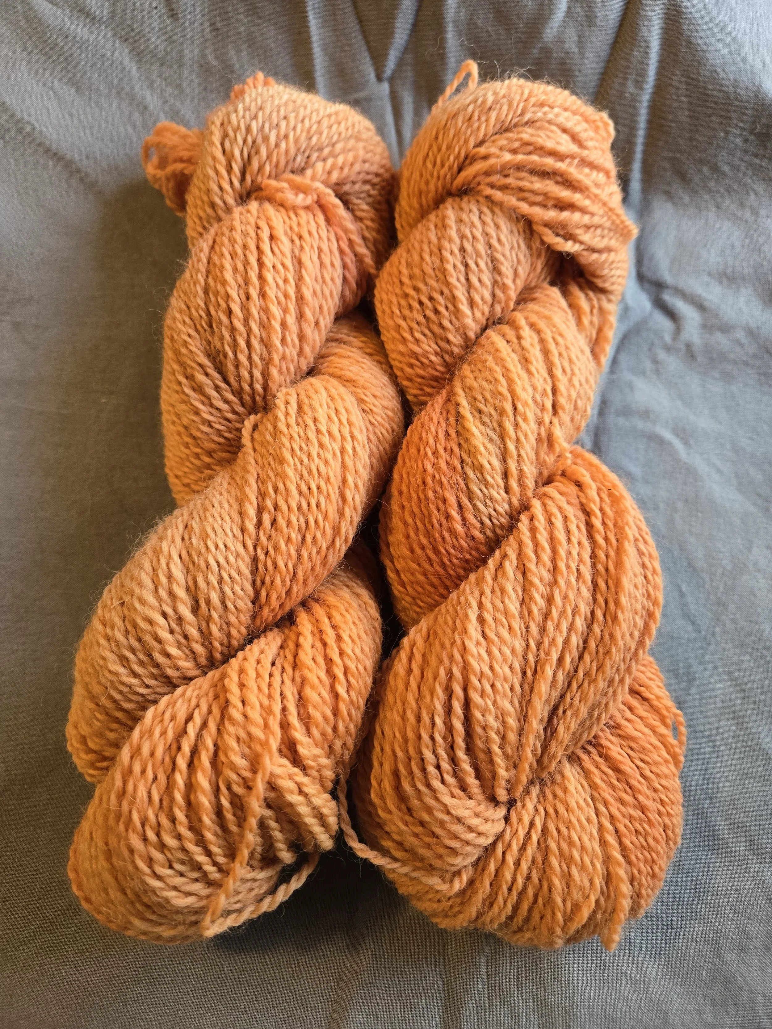 Madder dyed 2 ply worsted wool yarn - Mountain Heart Farm