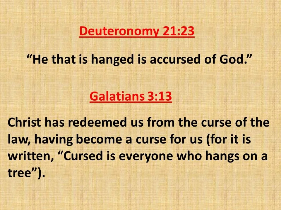 Cursed is everyone who hangs on a tree