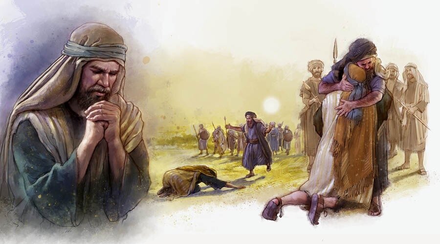 Jacob and Esau reconcile