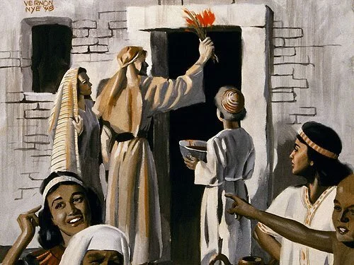 The final plague, the Passover, leaving Egypt