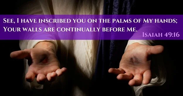 Engraved on His hands