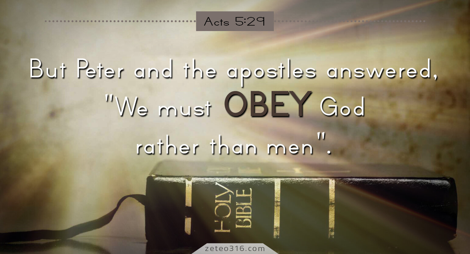 Obeying God and listening to the Holy Spirit