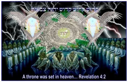 The elders, the Lamb and 4 living creatures