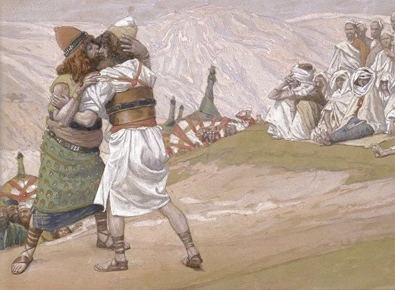 Jacob wrestles with God and reconciles with Esau